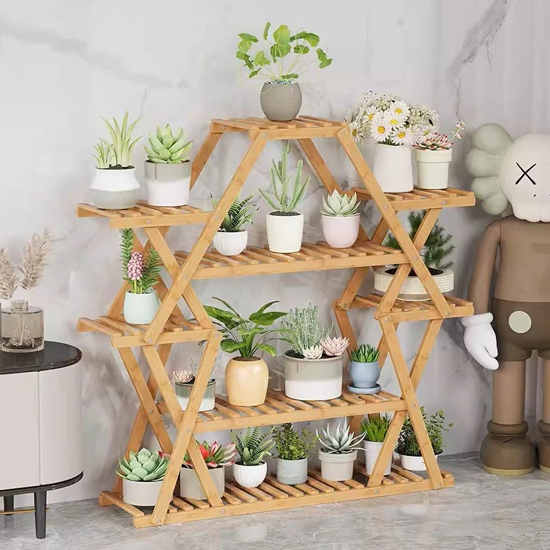 New In Box Multi-Layer Bamboo Plant Floor Stand - photo 2