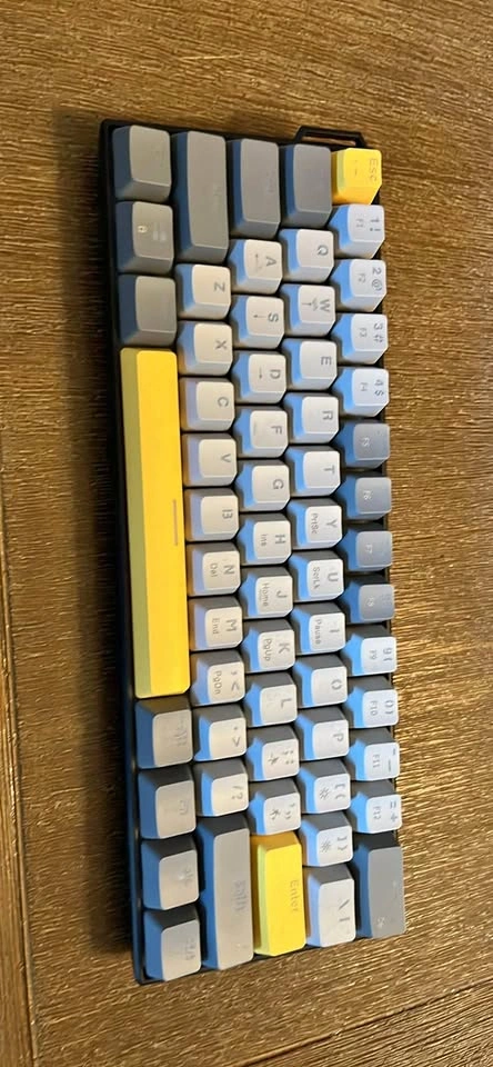 yellow grey and white mechanical keyboard red switches