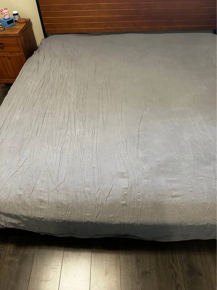 King Size Bed Frame with Headboard (Wood & Metal Platform) - photo 3