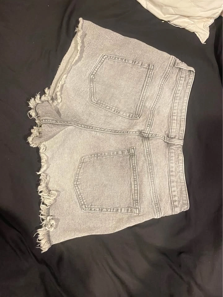 Divide High Rise Grey Denim Shorts - photo 2