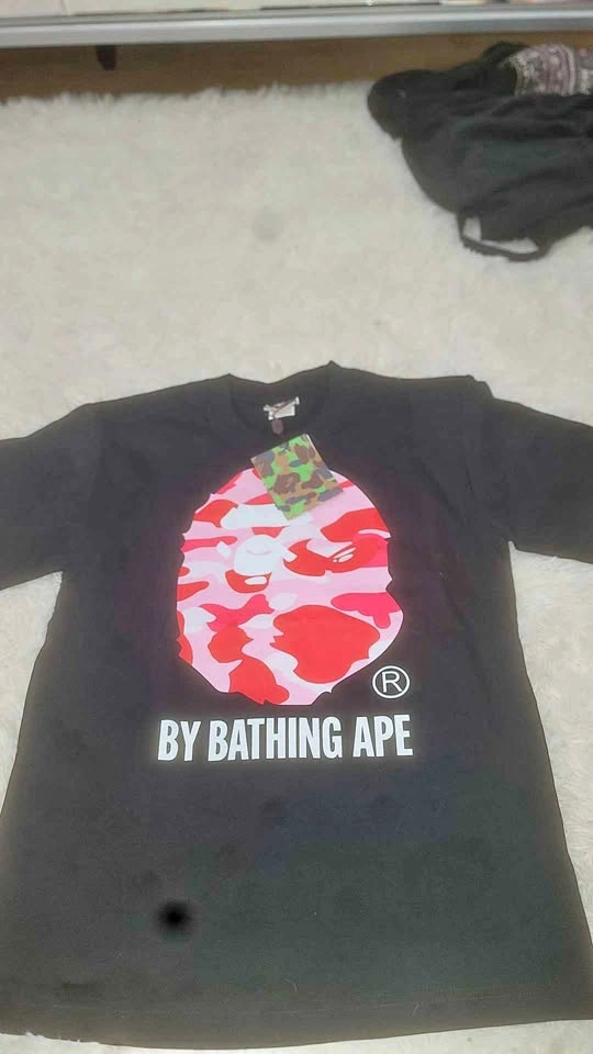 A Bathing ape tee shirt pink and red