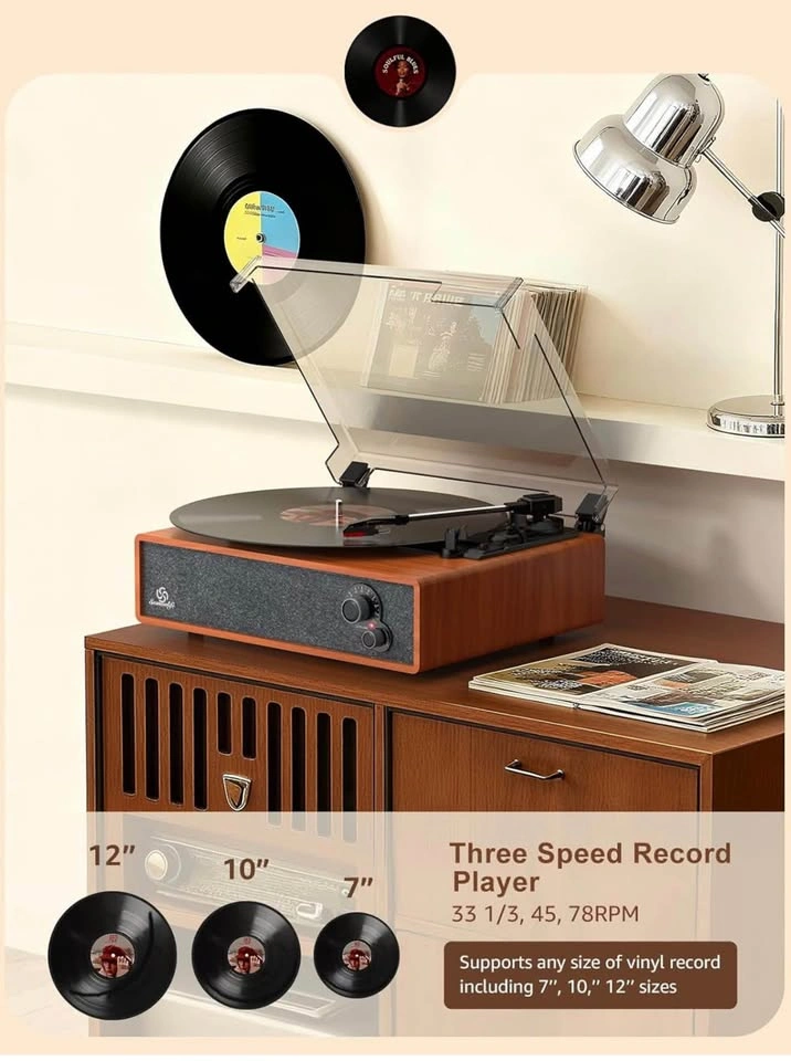 Vinyl Record Player with Speakers - photo 2