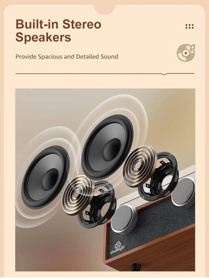 Vinyl Record Player with Speakers - photo 3