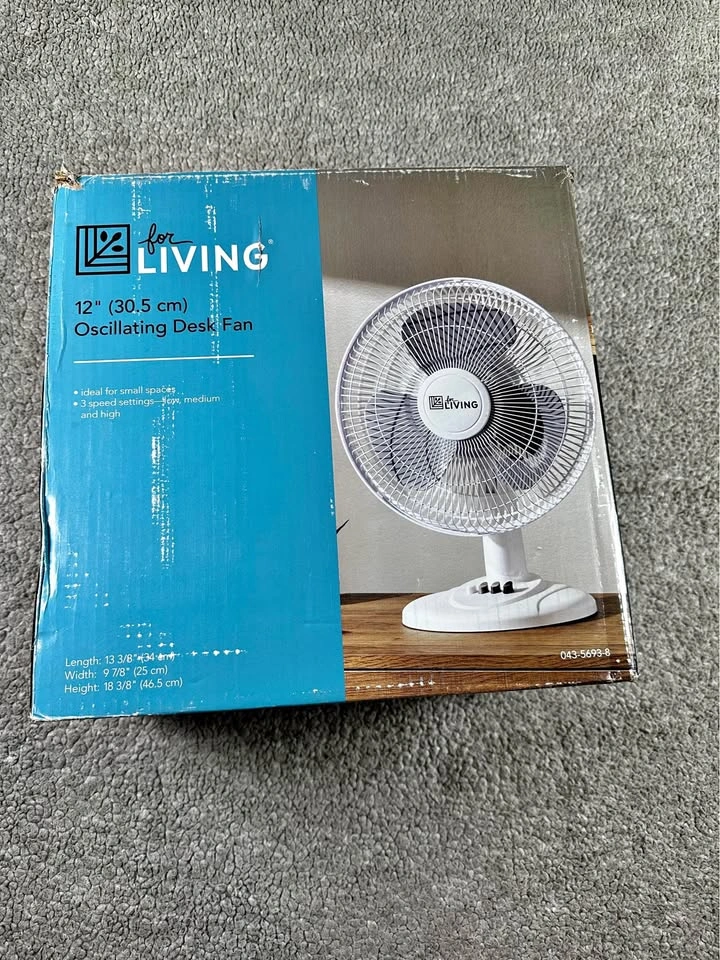 for LIVING 12" Oscillating Desk Fan
