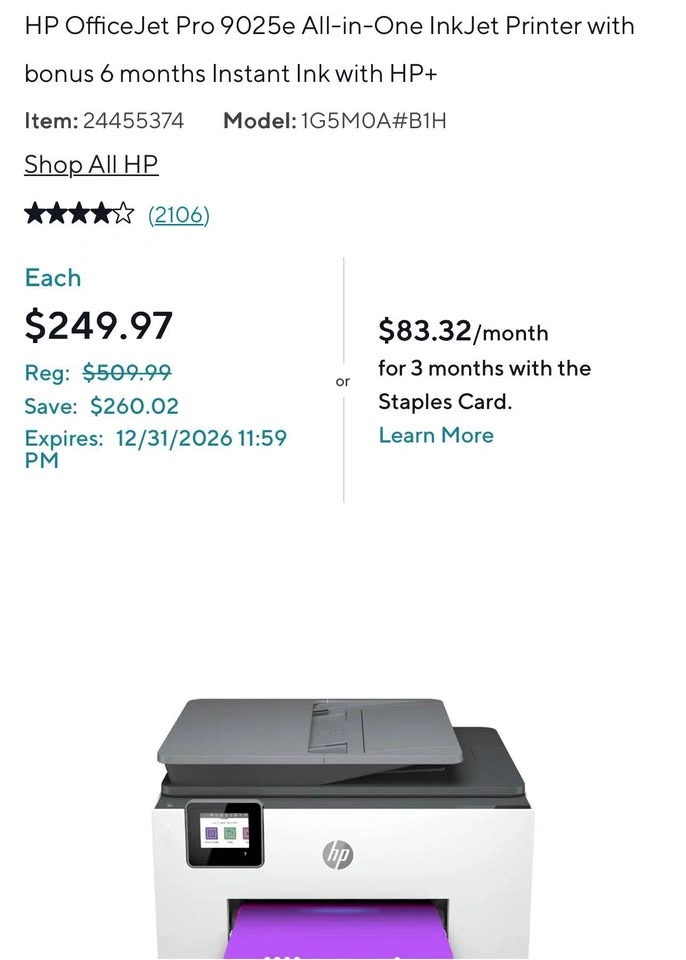 HP OfficeJet Pro 9025e Printer - photo 5