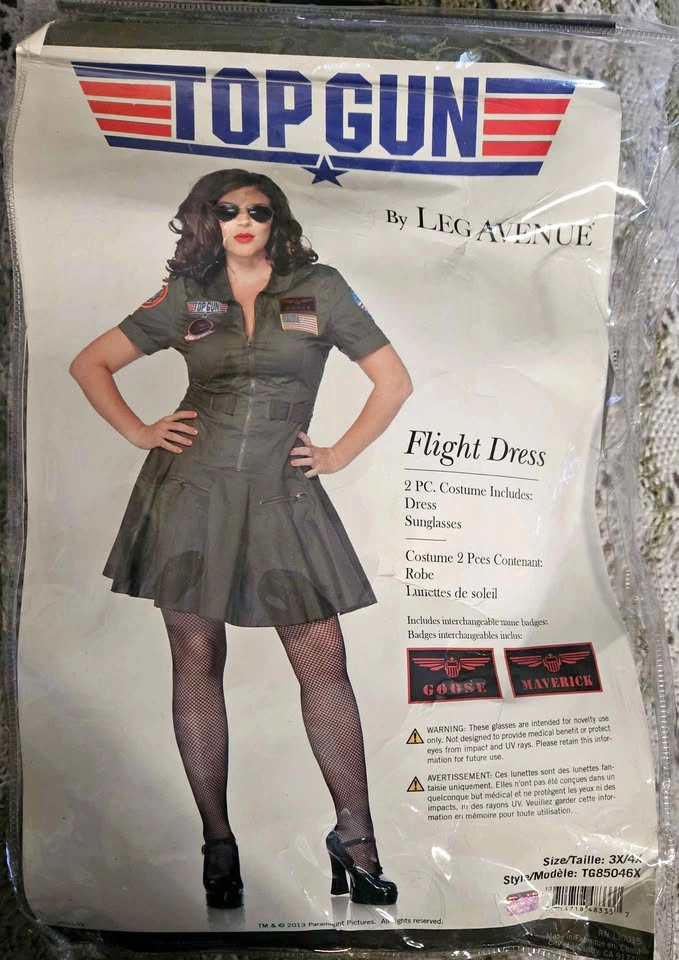 Leg Avenue Top Gun Flight Dress Costume 3X/4X