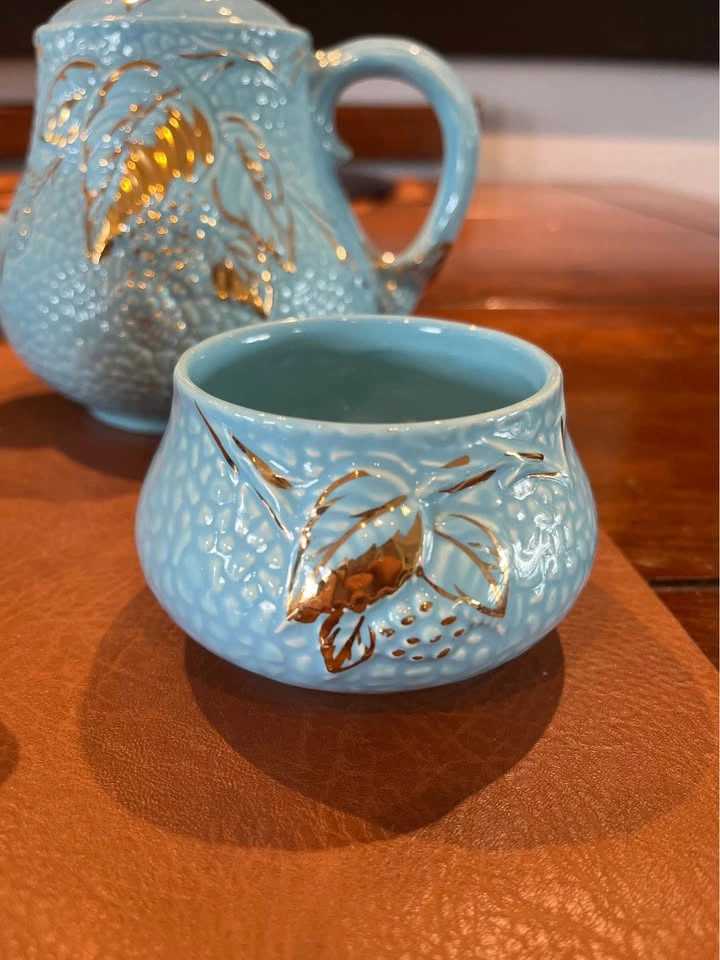 Vintage Wade England "Golden Turquoise" Tea Set - 5 Piece - photo 4