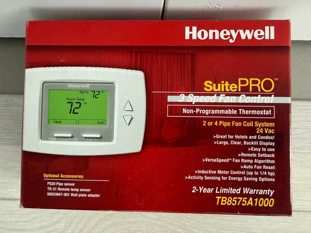Honeywell SuitePRO 3 Speed Fan Coil Thermostat for Condos
