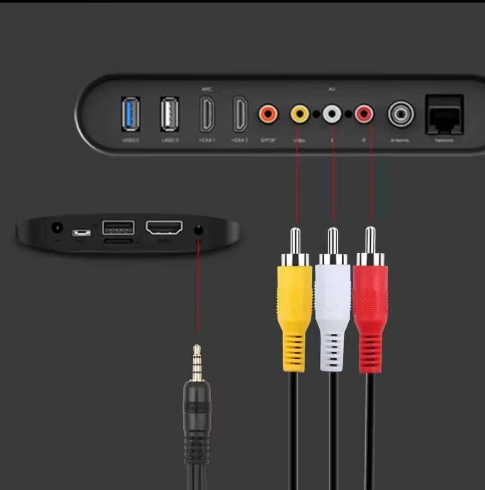 3.5mm to 3 RCA Audio Video Cable