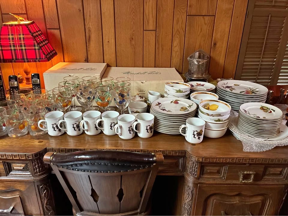 Royal Worcester Evesham Gold China and stemware - New!!