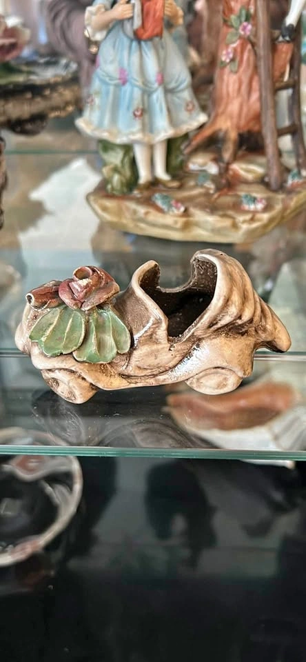 Vintage Nuova Capodimonte Pottery Porcelain Miniature Car