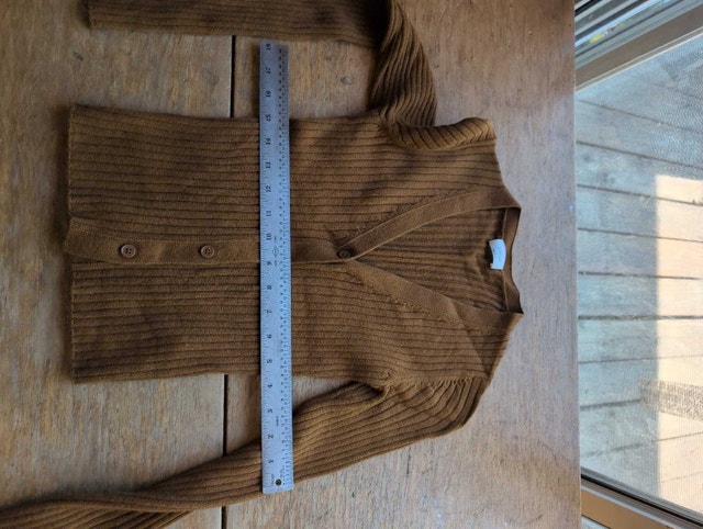 Wilfred Ribbed Cardigan brown woman's small