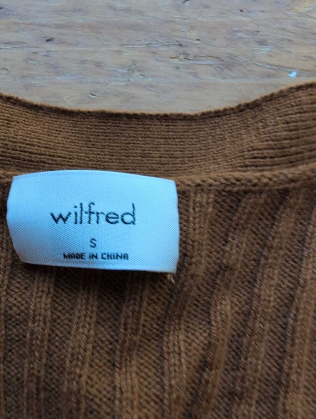 Wilfred Ribbed Cardigan brown woman's small - photo 2