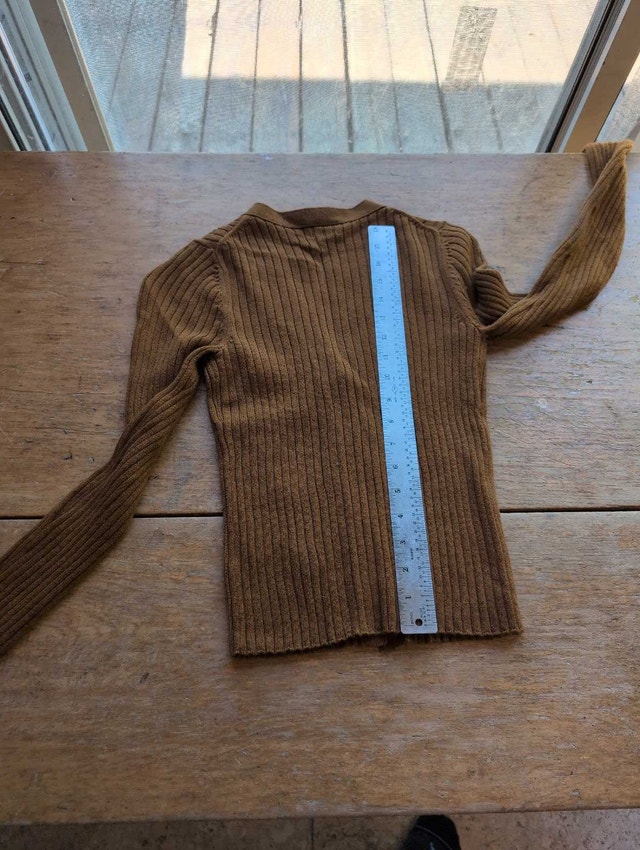 Wilfred Ribbed Cardigan brown woman's small - photo 4