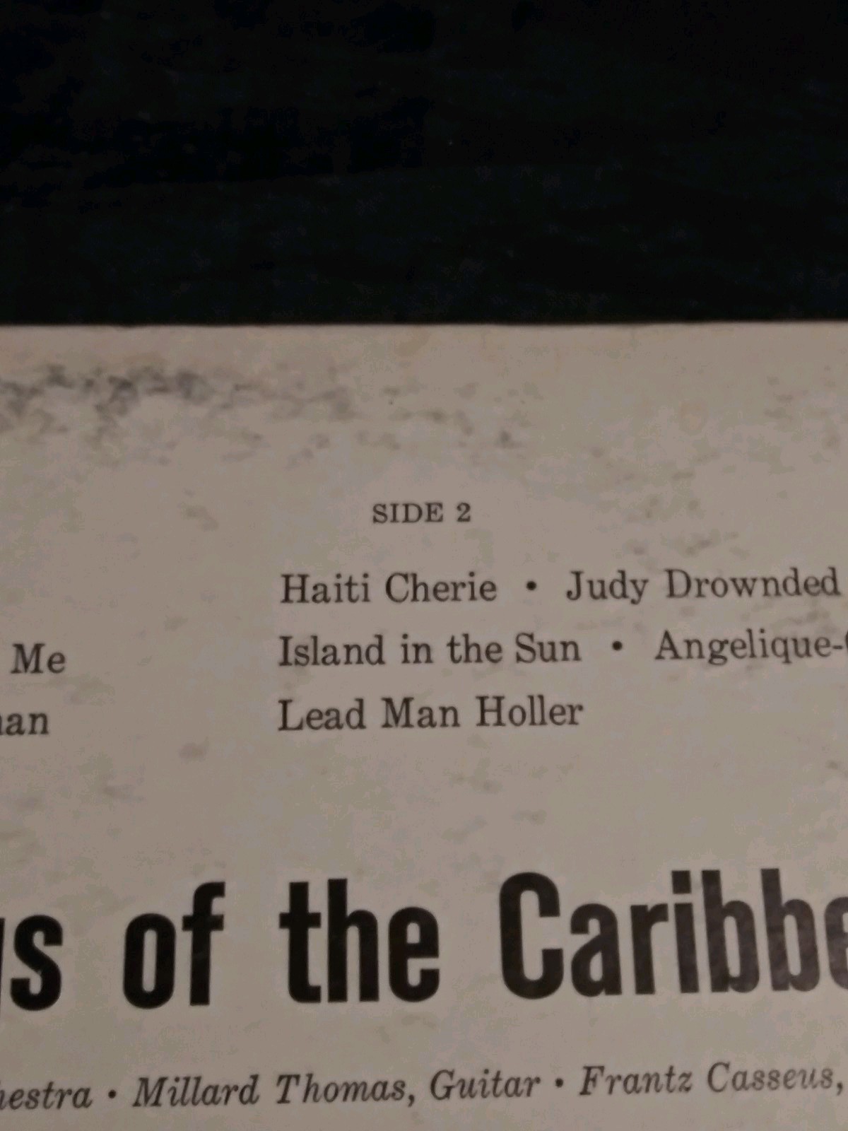 Harry Belafonte Sings of the Caribbean Vinyl LP - photo 4