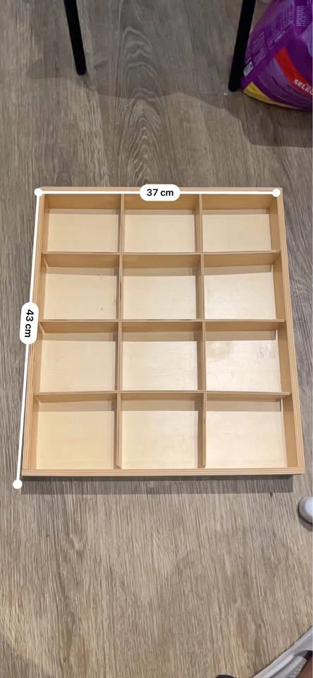 TWO 12-Grid Wooden Compartment/Drawer Organizers