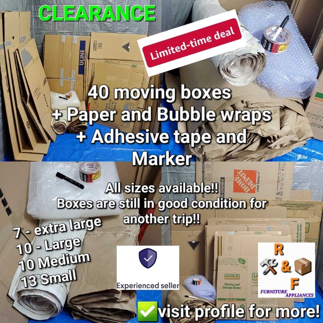 ✴️ Multi-Size Moving Boxes + Packing Supplies