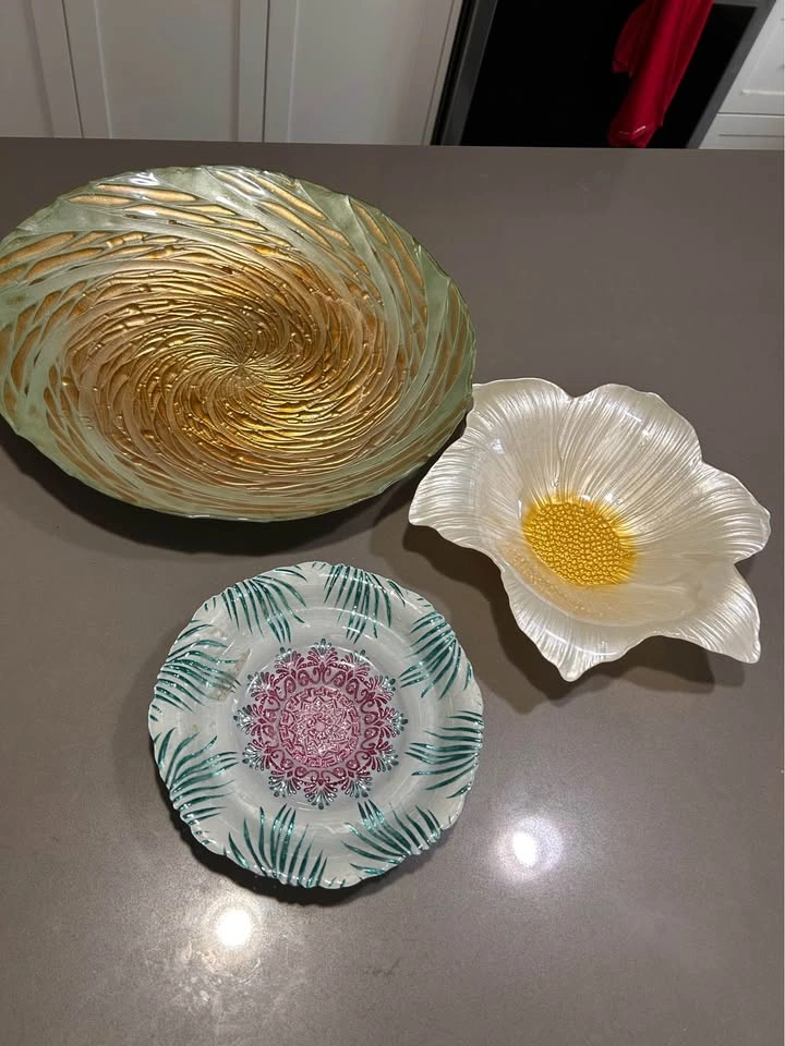Elegant Decorative Glass Trays/Bowls Set – 3 Pieces - photo 4
