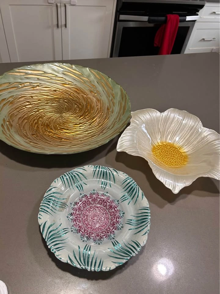 Elegant Decorative Glass Trays/Bowls Set – 3 Pieces - photo 5