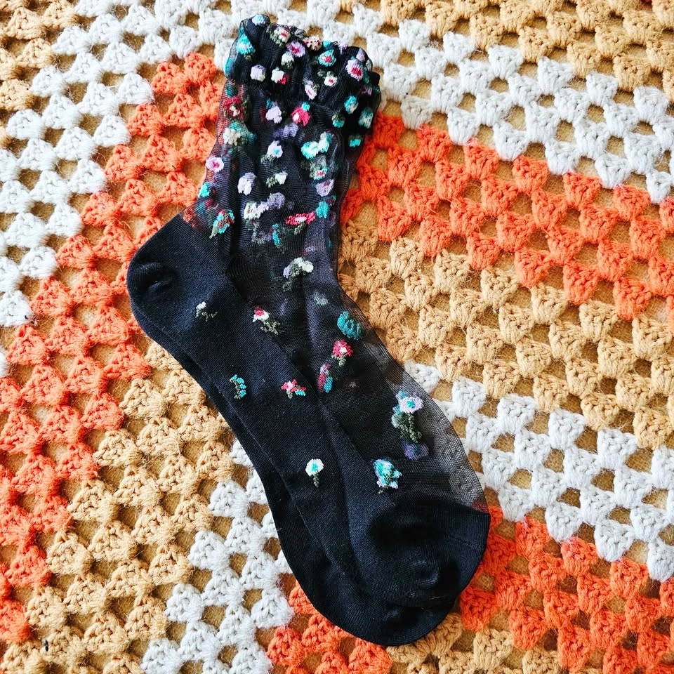 Brand New Mesh Floral Socks Bundle Sheer Socks - photo 3