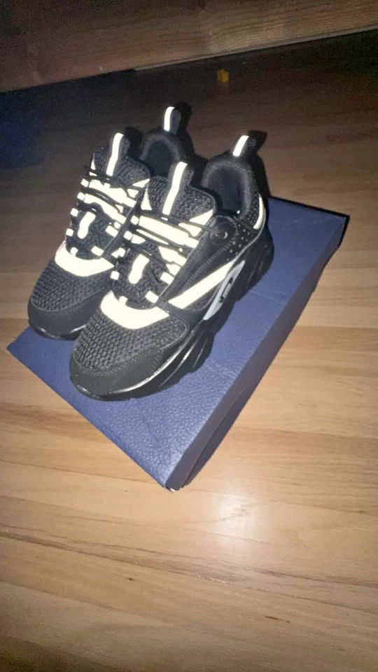 Dior Black Reflective Sneakers Size 5.5