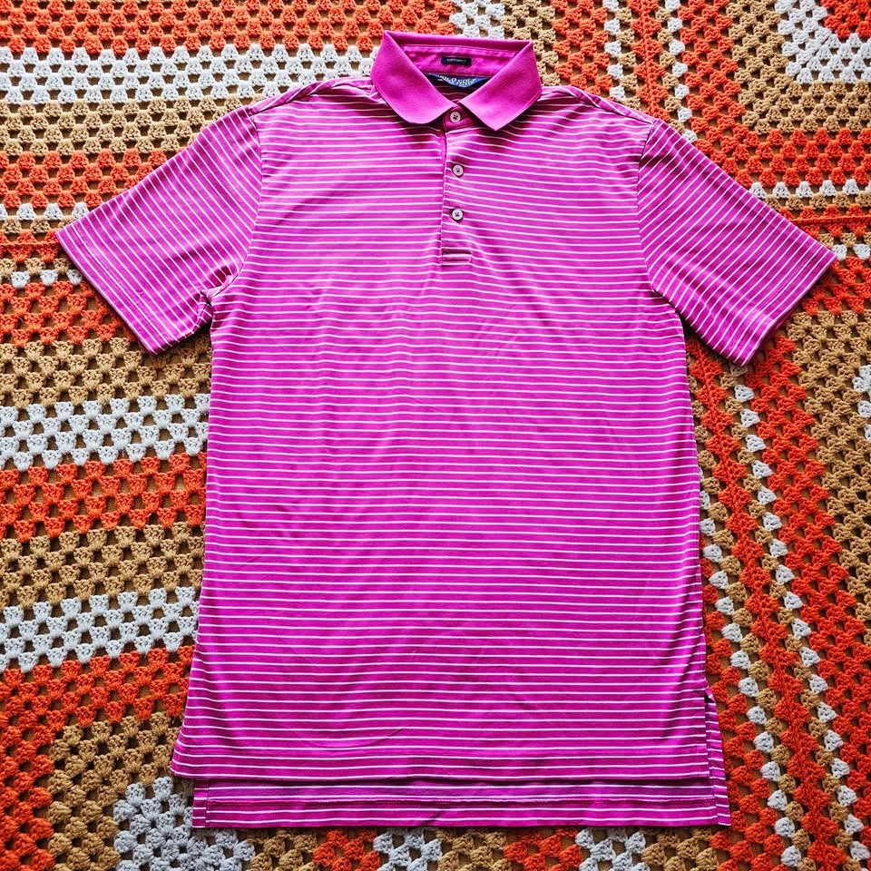 Ralph Lauren Polo Golf Pima Cotton Performance Pink Striped Mens - photo 2
