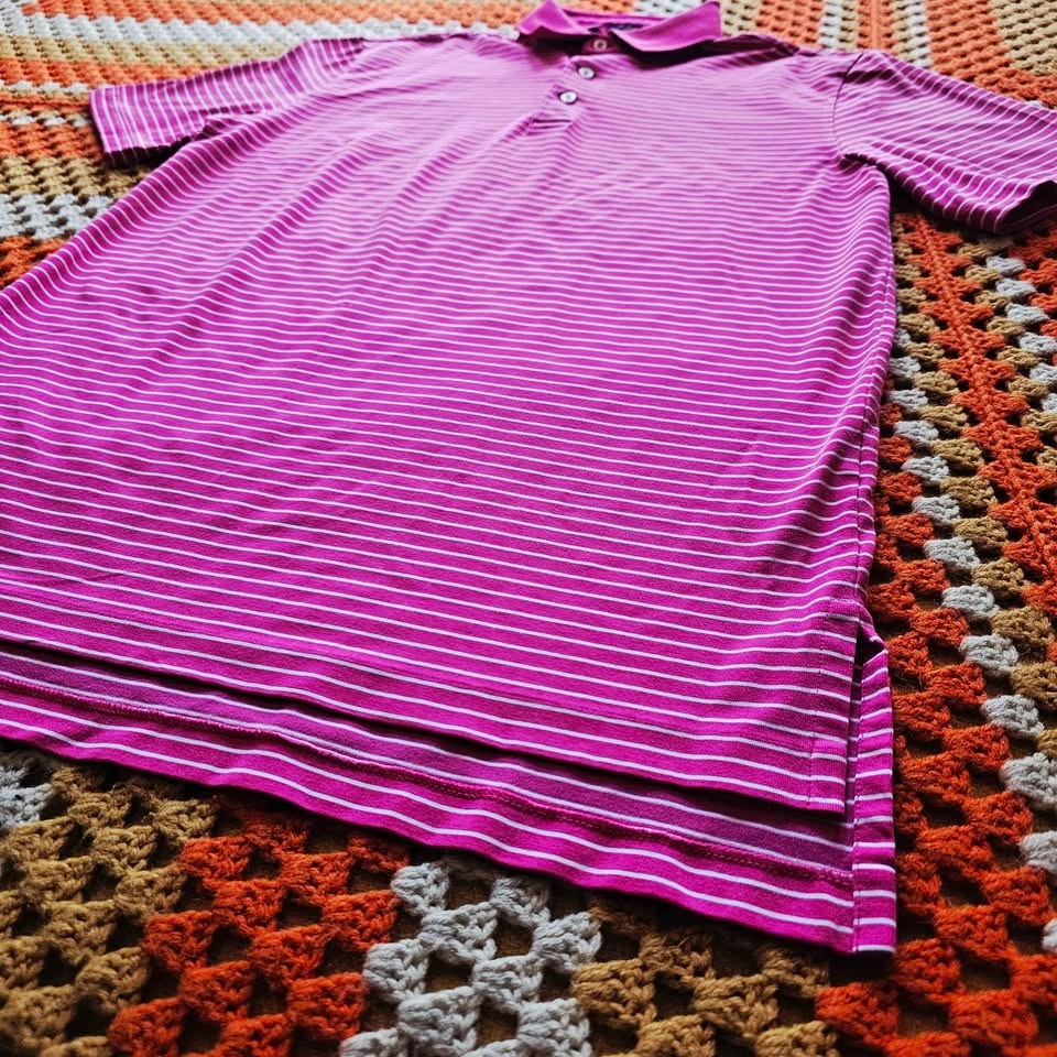 Ralph Lauren Polo Golf Pima Cotton Performance Pink Striped Mens - photo 4