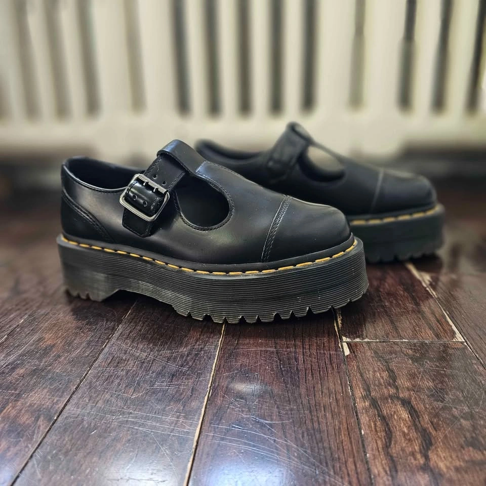 Size 7 Doc Martens Bethan Black Leather Platform Mary Jane - photo 5
