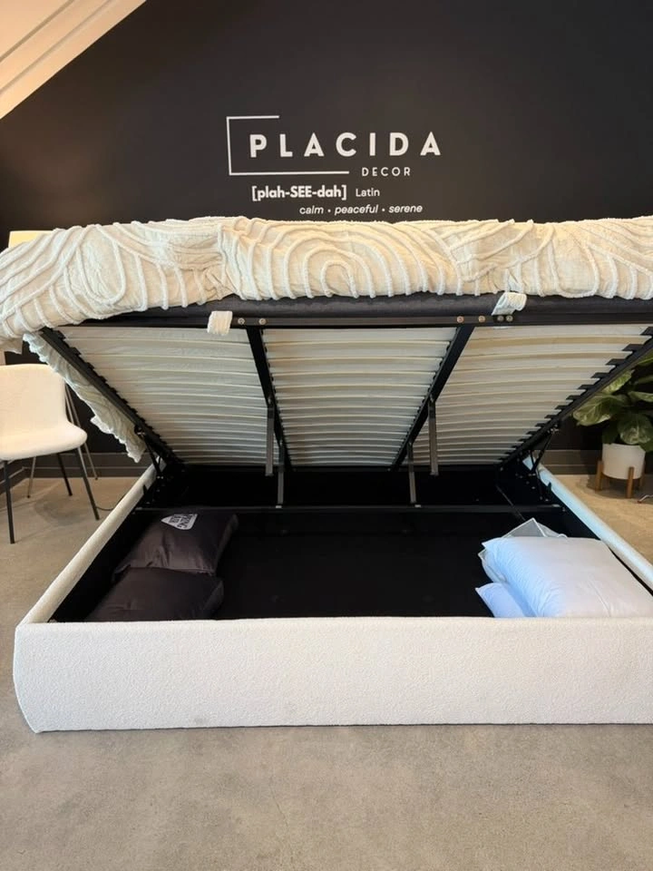 PLACIDA DECOR – Haven Bouclé Lift-Up Storage Bed Frame - photo 3