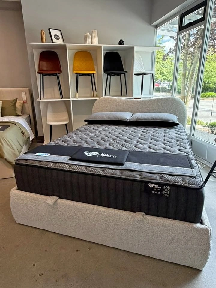 PLACIDA DECOR Haven Light Grey Bouclé Storage Bed Frame