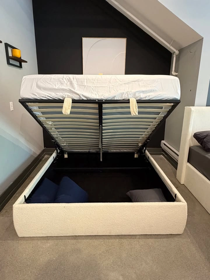 PLACIDA DECOR – Luna Bouclé Lift-Up Storage Bed Frame - photo 3
