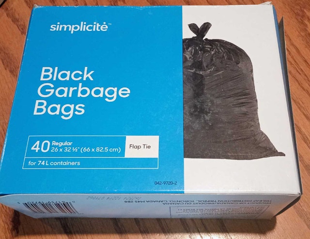 20 black garbage bags for 74L containers