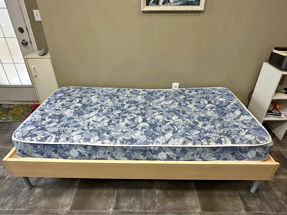 IKEA Sultan Lade Twin Bed Frame with Pract-O-Pedic Mattress