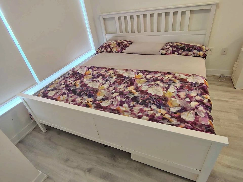 HEMNES Bed frame with 2 storage boxes(Ikea) - King bed