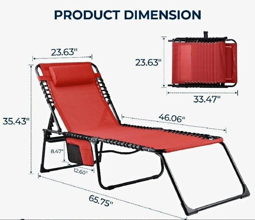 NEW Folding Outdoor Chaise Lounge Chair