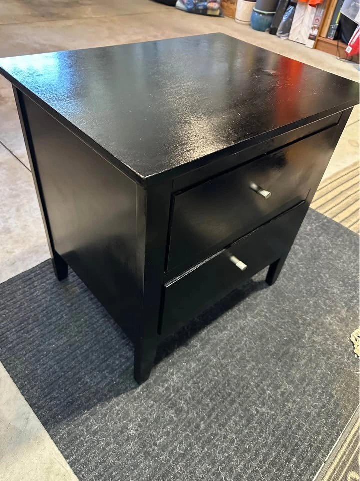 Black 2-Drawer Nightstand - photo 2