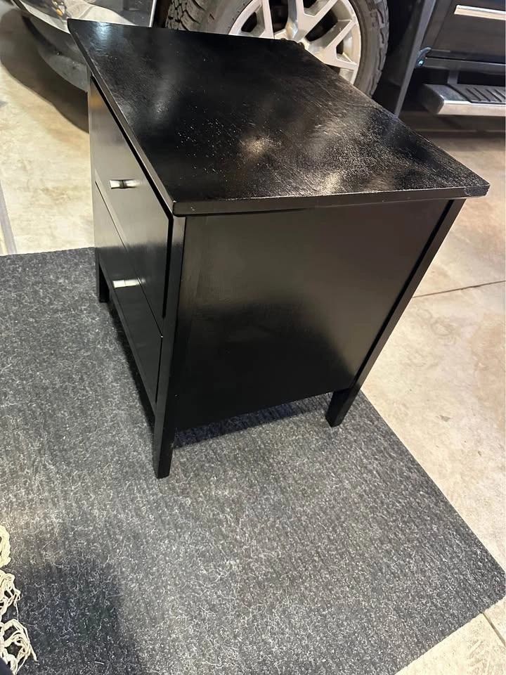 Black 2-Drawer Nightstand - photo 3