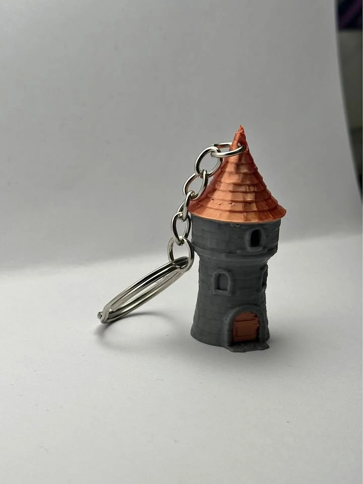 Fantasy Tower Keychain – 3D Printed Castle Tower Keychain