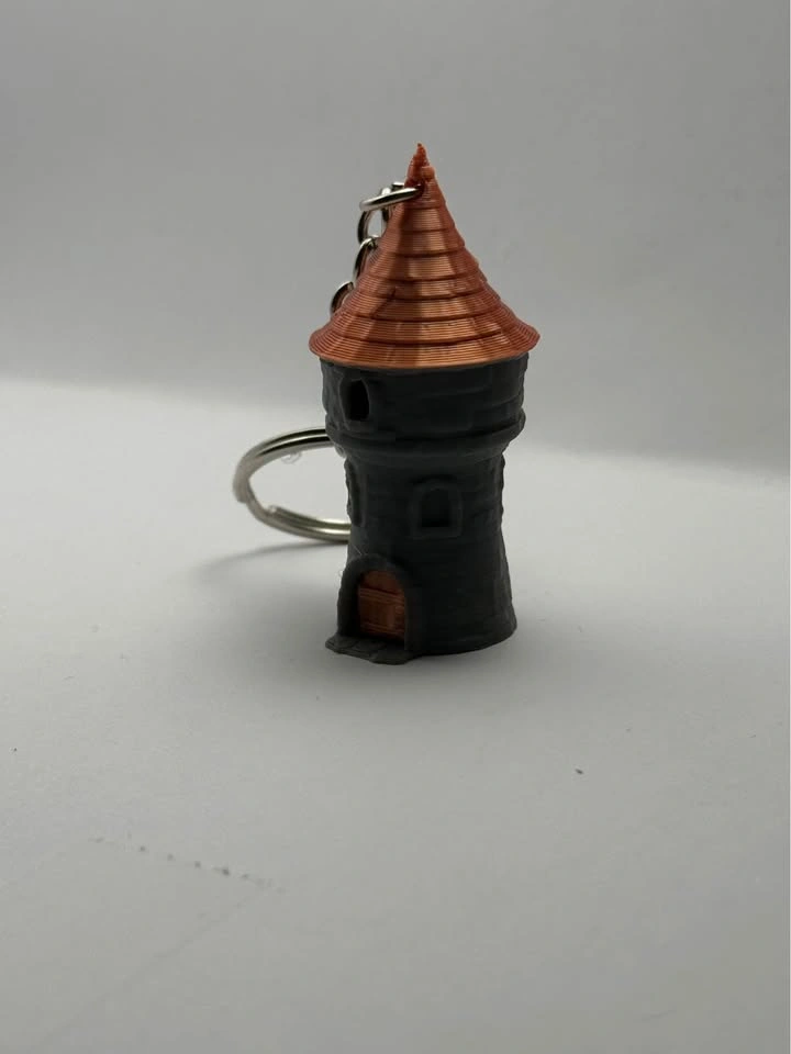 Fantasy Tower Keychain – 3D Printed Castle Tower Keychain - photo 2