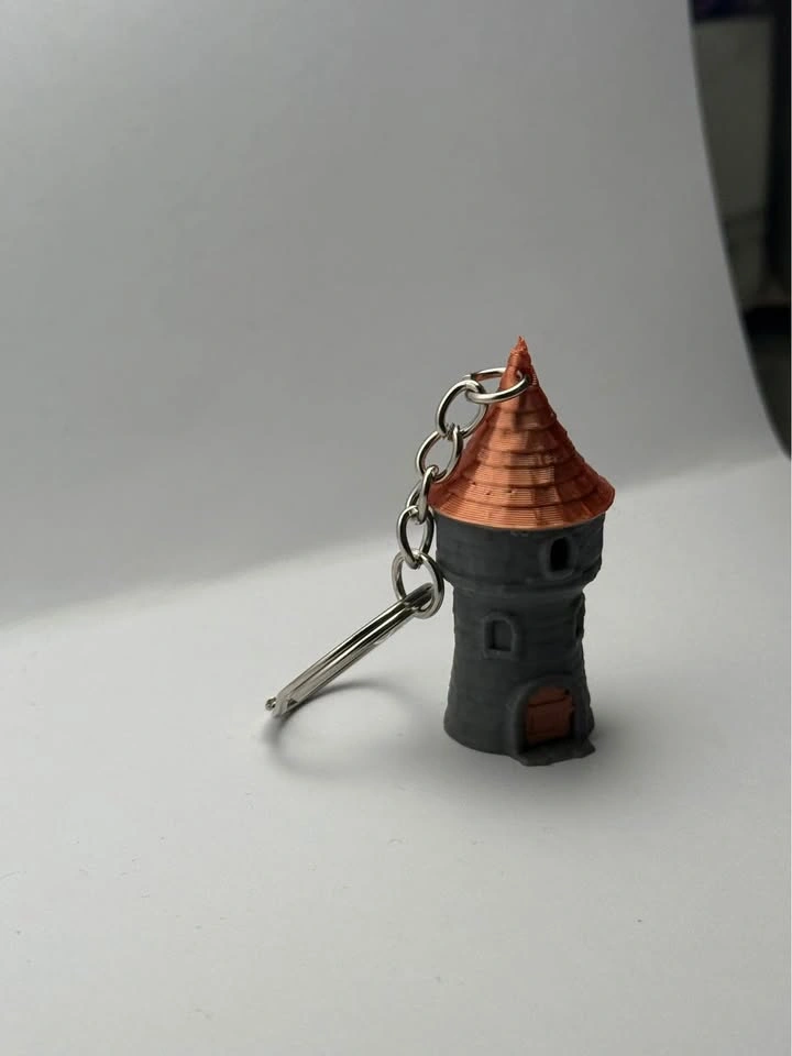 Fantasy Tower Keychain – 3D Printed Castle Tower Keychain - photo 3