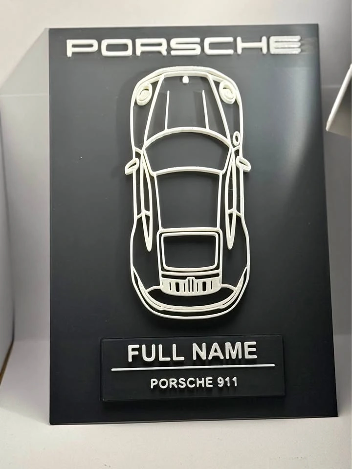Custom Porsche 911 Wall Art | Personalized Car Name Sign