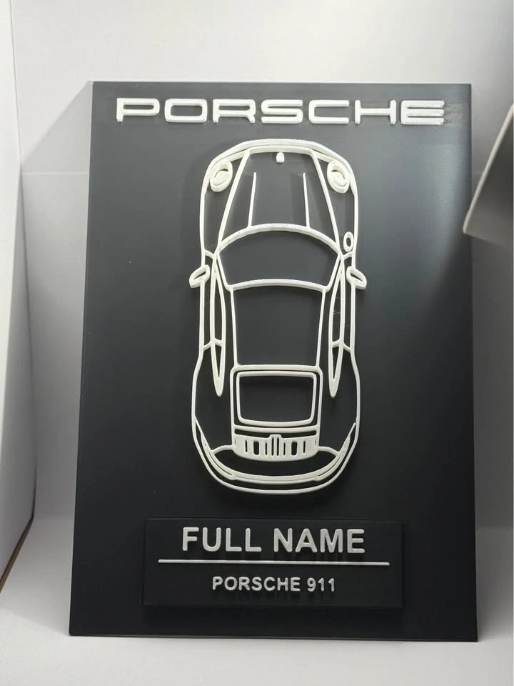 Custom Porsche 911 Wall Art | Personalized Car Name Sign - photo 2