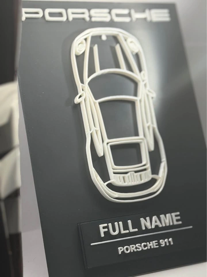 Custom Porsche 911 Wall Art | Personalized Car Name Sign - photo 3