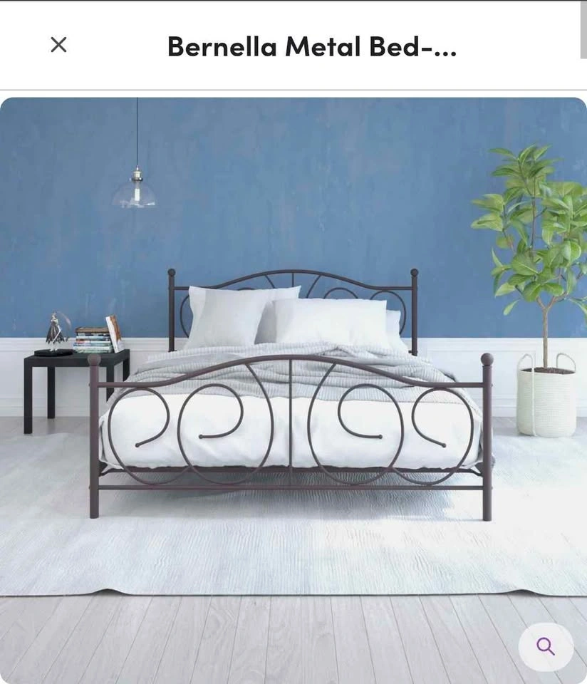 Queen Size Bernella Metal Bed Frame – Good Condition - photo 2