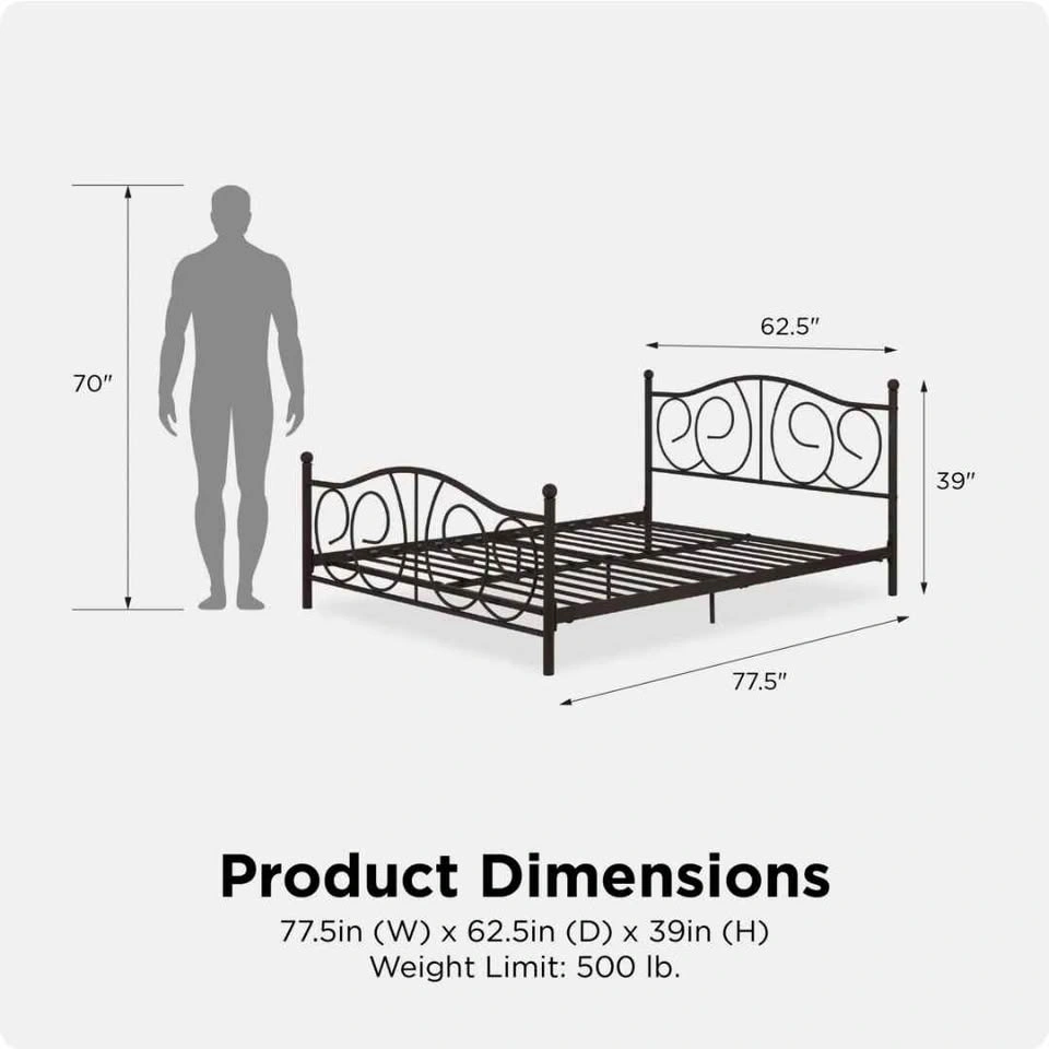 Queen Size Bernella Metal Bed Frame – Good Condition - photo 3