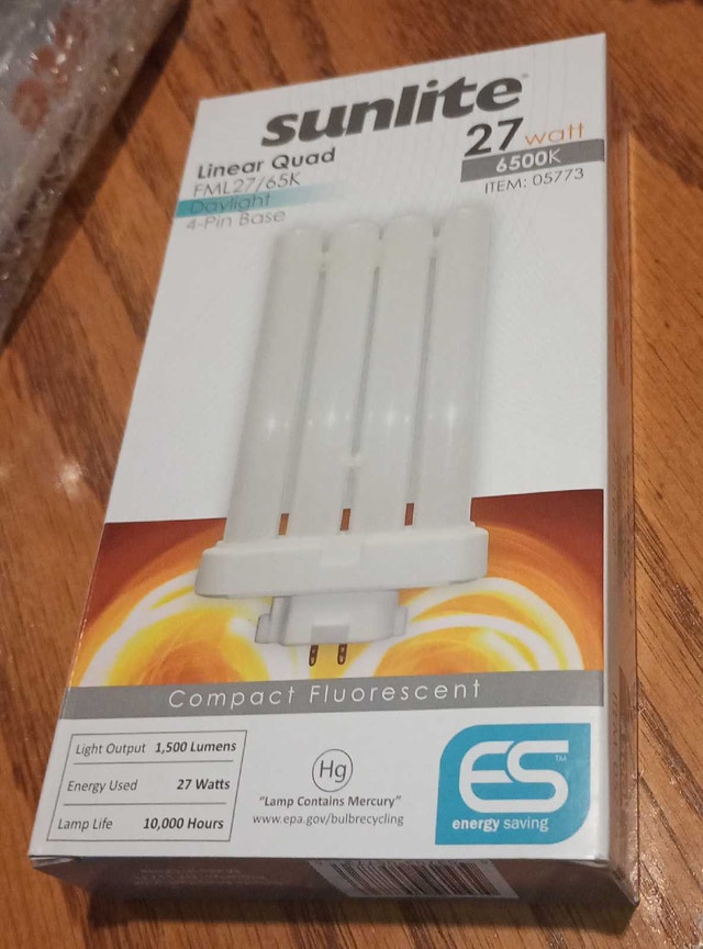 light bulbs, 27 W, 6500 K daylight, GX10Q-4 4-pin base
