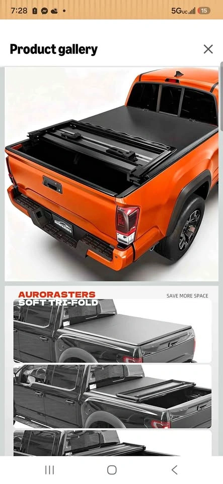 Soft Tri-Fold Truck Bed Tonneau Cover for Toyota Tacoma 5FT Bed
