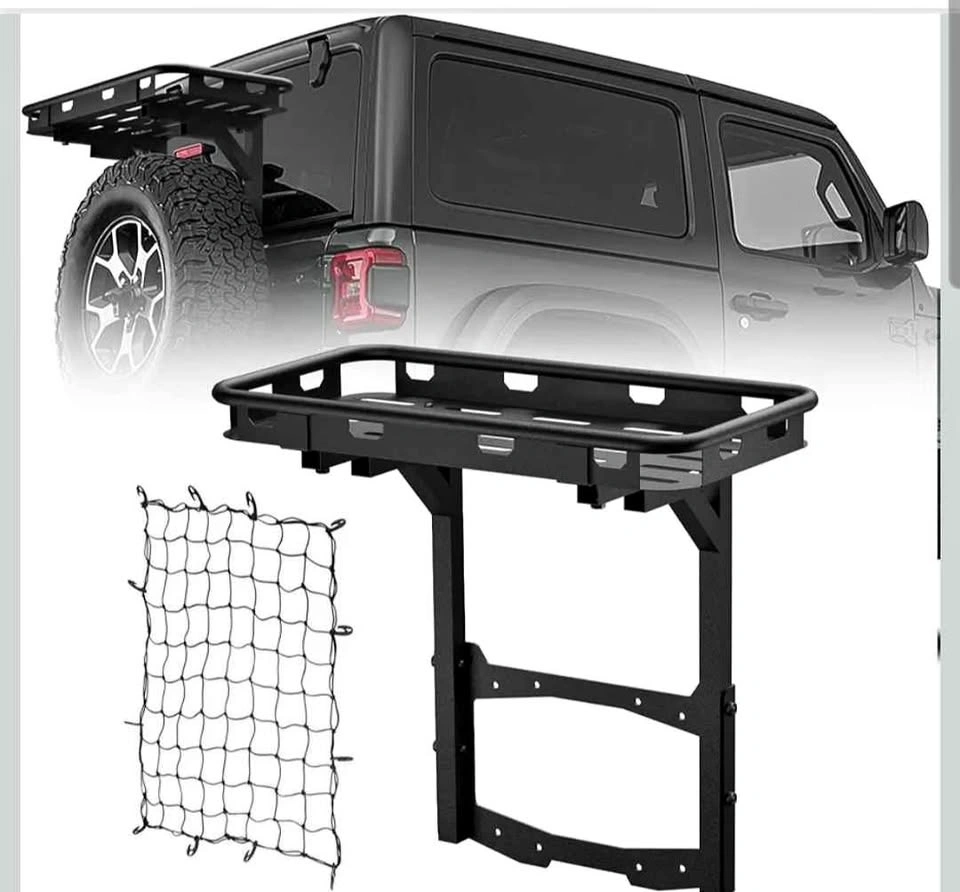 Wrangler JL Spare Tire Cargo Rack Rear Luggage Basket
