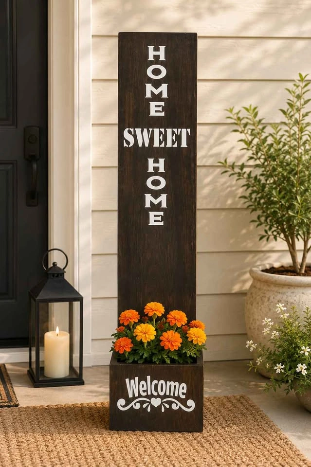 Porch Planter Welcome Sign Home Sweet Home Decor - photo 2