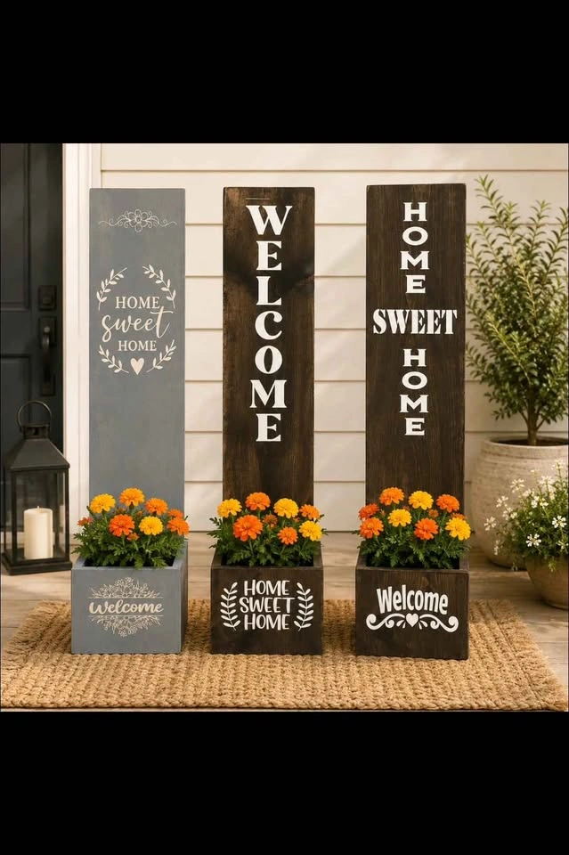 Porch Planter Welcome Sign Home Sweet Home Decor - photo 5
